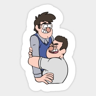 Stan and Ford hug Sticker